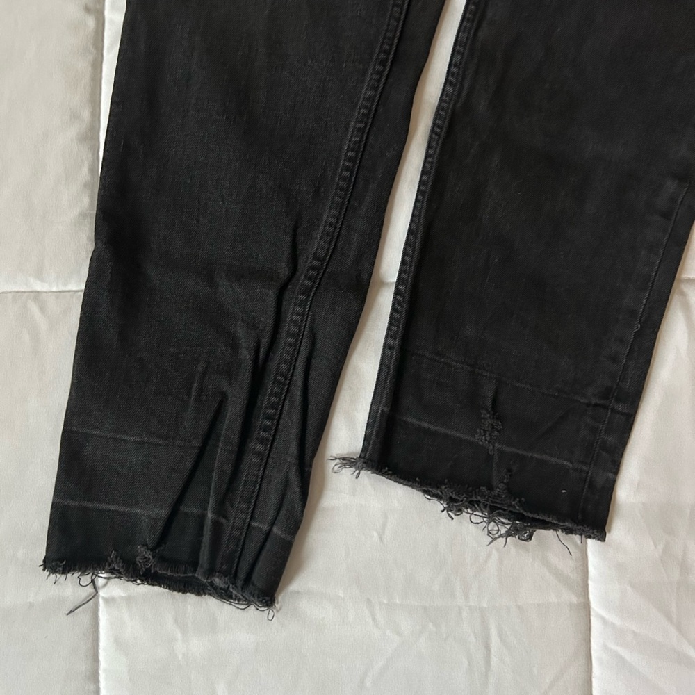 GAP 4R High Rise Cheeky Straight Jeans in Black with Hidden Button Fly - Picture 8 of 16